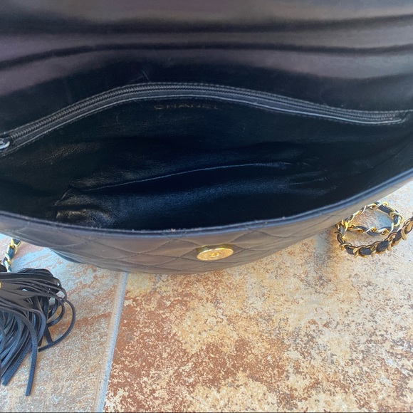 SOLD Chanel Timeless Vintage Diamond Quilted Flap Tassel Bag - Picture 14 of 16